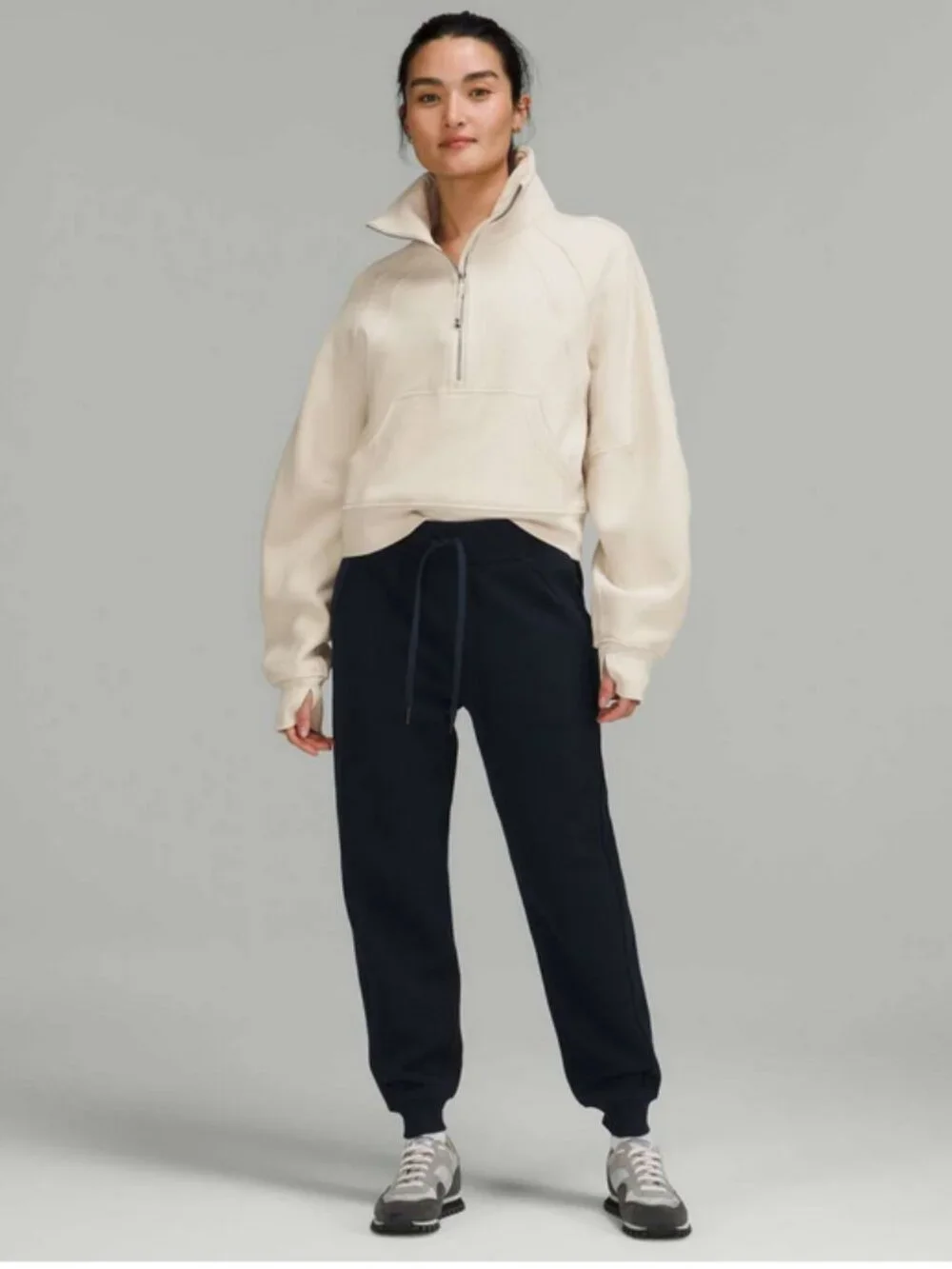 Lululemon Sz. M/L White Opal Scuba Oversized Funnel Neck Half-Zip